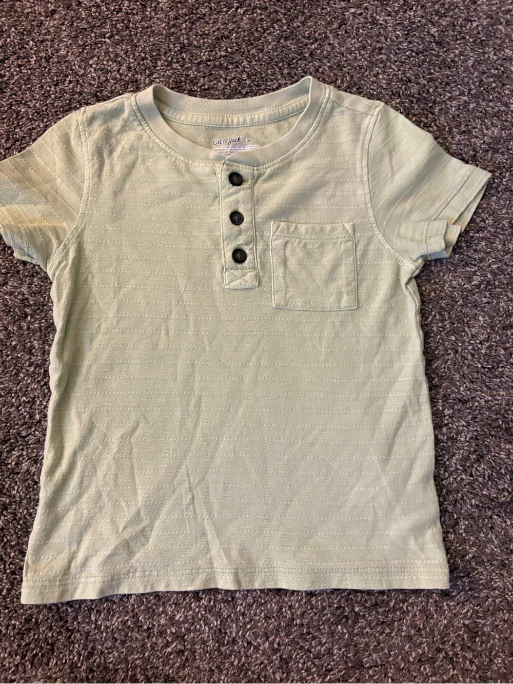 Cat & Jack Lime Green Short Sleeve Henley Tee with Pocket